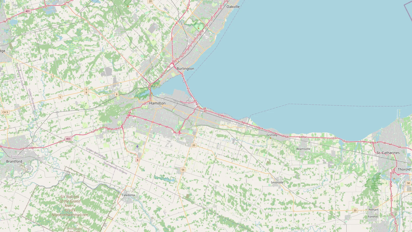 Service area from Durham Region & the east GTA to Niagara Falls